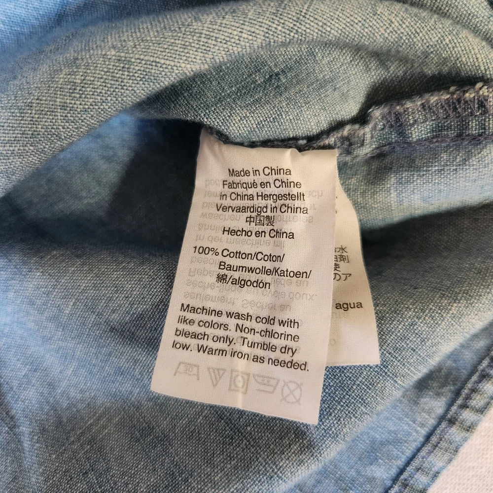 J.Crew Chambray Peasant Sleeve Top Women’s M Light Denim Tunic